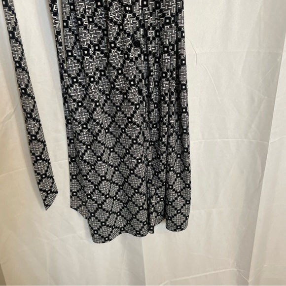 LAUNDRY By Shelli Segal Women’s Black White Button Down Midi‎ Dress Size 14 - Picture 9 of 13